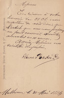 Reichspost Postal Stationery Ganzsache PRIVATE Print IMPRIMERIE VEUVE BADER & Cie MÜLHOUSE Elsass 1884 CREST - Cartoline