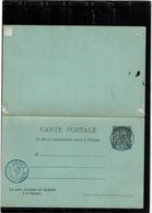 COMP2 - OBOCK CARTE POSTALE EPRP  10c+10c OBLITEREE NON CIRCULEE - Briefe U. Dokumente