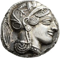 Attika: Tetradrachme 420/404 V. Chr., Athen, Av: Kopf Der Athena Glaukopis Nach Rechts, Rv: Steinkau - Griechische Münzen