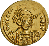 Constaninus IV. (668 - 685): Constantinus IV. 668-685:Gold-Solidus, Constantinopel, 4,40 G, Sommer 1 - Byzantinische Münzen