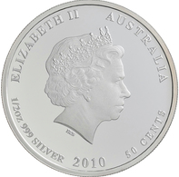 Australien: Elizabeth II. 1952-,: 3-Münzen-Set 2010, Year Of The Tiger (Lunar II.): 2 OZ / 1 OZ / ½ - Other & Unclassified