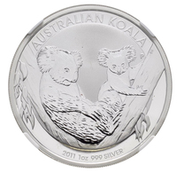 Australien: Elizabeth II. 1952-,: Lot 24 X 1 Dollar 2011 Koala, 1 OZ 999/1000 Silber, KM# 1689, Alle - Other & Unclassified