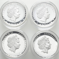 Australien: Elizabeth II. 1952-,: Lot 4 X 1 Dollar 2012 High Relief Collection, 4 X 1 OZ 999/1000 Si - Andere & Zonder Classificatie