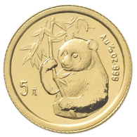 China - Volksrepublik - Anlagegold: 5 Yuan 1995, Goldpanda, KM# 715, Friedberg B8. 1,56 G (1/20 OZ), - Chine