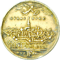 Frankreich: Elsass, Strassburg: Stadt-Medaille 1628 (von J. G. Lutz Und F. Fechner), Av: Stadtansich - Andere & Zonder Classificatie