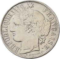 Frankreich: 3. Republik 1870-1940: Lot 2 Stück; 5 Francs Und 2 Francs 1871, Beide Mzz. K (Bordeaux), - Andere & Zonder Classificatie