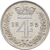 Großbritannien: William IV. 1830-1837: Maundy Set 1,2,3,4 Pence 1835, Vorzüglich-Stempelglanz, Stemp - Sonstige & Ohne Zuordnung