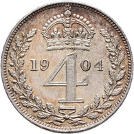 Großbritannien: Edward VII. 1901-1910: Maundy Set 1,2,3,4 Pence 1904, Vorzüglich, Vorzüglich-Stempel - Andere & Zonder Classificatie