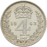 Großbritannien: Georg VI. 1936-1952: 3 X Maundy Set 1,2,3,4 Pence 1943, 1948, 1950, Vorzüglich, Vorz - Other & Unclassified