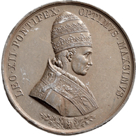 Italien: Kirchenstaat, Leo XII. 1823-1829: Bleimedaille 1828 Von F.Putinati, Auf Die Wiederherstellu - 1861-1878 : Victor Emmanuel II