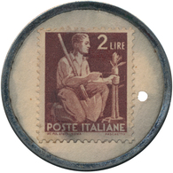 Italien: Lot 2 Stück Briefmarken-Kapselgeld "Caffé Perotti - Motta - Mondivi Piazza" Mit Je Einer Br - 1861-1878 : Victor Emmanuel II