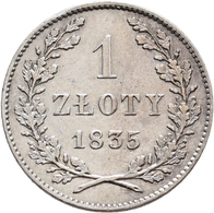 Polen: Krakau / Krakow, Freie Stadt: Lot 3 Münzen 1835: 5 Groszy, 10 Groszy, 1 Zloty. KM# C 11,12,13 - Poland