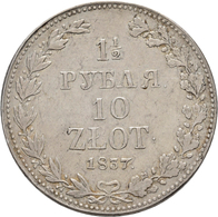 Polen: Nikolaus I., 1825-1855: Lot 2 Stück; 1½ Rubel (10 Zlotych) 1837 MW, Bitkin 113 Und ¾ Rubel (5 - Polen