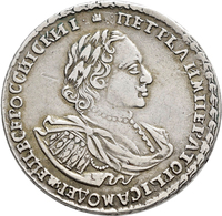 Russland: Peter I. Der Große, 1682-1725: ½ Rubel (Poltina) 1722 (kyryllisch, Jahreszahl Im Stempel A - Russland