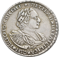 Russland: Peter I. Der Große, 1682-1725: ½ Rubel (Poltina) 1722 (kyryllisch, Jahreszahl Im Stempel A - Russia