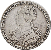 Russland: Katharina I. 1725-1727: 1/2 Rubel (Poltina) 1726, 13,04 G, Bitkin 64, Diakov 12, Schön-seh - Russland