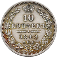 Russland: Nikolaus I. 1825-1855: 10 Kopeken 1845, St. Petersburg, 2,13 G, Bitkin 368, Winz. Kratzer, - Russia
