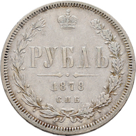 Russland: Alexander II. 1855-1881: Rubel 1878, St. Petersburg, Davenport 289, 20,64 G, Sehr Schön. - Russie