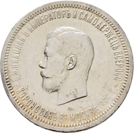 Russland: Nikolaus II. 1894-1917: Rubel 1896, St. Petersburg, Davenport 294, 19,97 G, Winz. Kratzer, - Russland