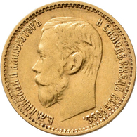 Russland - Anlagegold: Nikolaus II. 1894-1917: 5 Rubel 1899 (ФЗ / FZ - Felix Zaleman), St. Petersbur - Russia