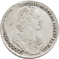 Russland: Peter I. (der Große) 1689-1725: Rubel 1724, Davenport 1660, 27,39 G, Schrötlingsfehler, Se - Russie