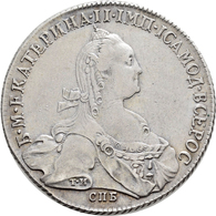 Russland: Katharina II. Die Große 1762-1796: Lot 2 Stück; 1 Rubel 1768 + 1 Rubel 1774; Davenport 168 - Russia
