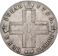 Russland: Paul I. 1796-1801: Rubel 1799, St. Petersburg, Davenport 1688, 20,36 G, Sehr Schön. - Russland