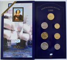 Russland: Kursmünzensatz 1996 Auf 300 Jahre Russische Flotte Im Folder, KM# MS39, Münzen Teils Angel - Russia