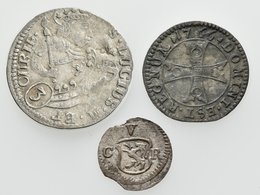 Schweiz: Graubünden-Stadt Chur: Lot 3 Stück; Groschen 1734, Bluzger 1766, Pfennig Einseitig , Fast S - Sonstige & Ohne Zuordnung