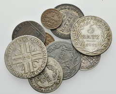 Schweiz: Luzern: Lot 9 Stück; 20 Kreuzer 1793, 1/8 Gulden 1793, Schilling 1975, 5 Batzen 1813, 2 1/2 - Andere & Zonder Classificatie