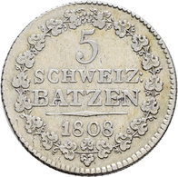 Schweiz: Thurgau: 5 Batzen 1808, Variante Ohne Punkt Nach Wertzahl, HMZ 2-933b, 4,37 G, Auflage: 2.5 - Sonstige & Ohne Zuordnung
