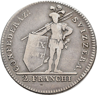 Schweiz: Ticino/Tessin: 2 Franken 1813, Variante Ohne Mzz. *, HMZ 2-924c, 14,5 G, Sehr Selten, Schön - Sonstige & Ohne Zuordnung