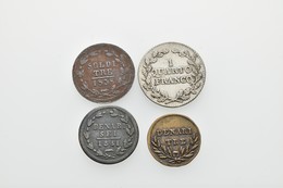 Schweiz: Ticino/Tessin: Lot 4 Stück; 1/4 Franken 1835, 3 Soldi 1838, 6 Denari 1841, 3 Denari 1835, S - Andere & Zonder Classificatie