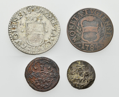 Schweiz: Zug: Lot 4 Stück; Groschen 1604, Schilling 1784, 1 Angster 1794, 1/6 Assis 176? (letzte Zif - Autres & Non Classés