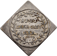 Schweiz: Zürich: Klippenförmige Silberne Schulprämienmedaille 1600, MH 489, SM 322, 25 X 25 Mm, 4,98 - Andere & Zonder Classificatie
