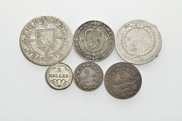 Schweiz: Zürich: Lot 6 Stück; Batzen 1623, 5 Schilling 1783, 1 Schilling 1743, 2 Rappen 1842, 3 Hall - Sonstige & Ohne Zuordnung