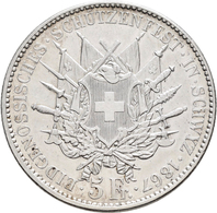 Schweiz: 5 Franken 1867, Auf Das Eidgenössisches Schützenfest In Schwyz, MHZ 2-1343g, 25 G, Auflage: - Sonstige & Ohne Zuordnung