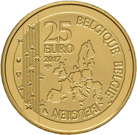 Belgien - Anlagegold: 25 Euro 2017, 1/10 Unze Vertrag Von Maastricht. 3,11 G, 999/1000 Gold, In Kaps - België