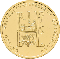 Deutschland - Anlagegold: 100 Euro 2003 Quedlinburg (A), In Originalkapsel Und Etui, Mit Zertifikat, - Allemagne