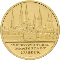 Deutschland - Anlagegold: 3 X 100 Euro 2007 Hansestadt Lübeck (G,J,J), In Originalkapsel Und Etui, M - Deutschland