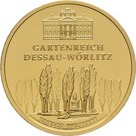 Deutschland - Anlagegold: 100 Euro 2013 Gartenreich Dessau-Wörlitz (F - Stuttgart), In Originalkapse - Duitsland