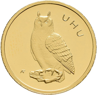 Deutschland - Anlagegold: 4 X 20 Euro 2018 Uhu (A,F,G,J), Serie Heimische Vögel. In Original Kapsel, - Deutschland