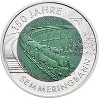 Österreich: 25 Euro 2004 150 Jahre Semmeringbahn. Silber-Niob-Legierung. KM# 3109, In Schachtel, Lei - Oesterreich