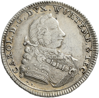 Altdeutschland Und RDR Bis 1800: Württemberg, Karl Eugen 1741-1793: 1/4 Taler 1744, Stempel Von V. S - Andere & Zonder Classificatie