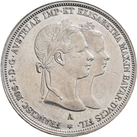 Haus Habsburg: Franz Joseph I. 1848-1916: Taler (2 Gulden) 1854 A, Zur Vermählung. Herinek 882, Jaeg - Other - Europe