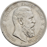 Preußen: Friedrich III. 1888: 5 Mark 1888 A, Jaeger 99, Sehr Schön, Dazu Noch 2 Mark 1888 A, Jaeger - Taler & Doppeltaler