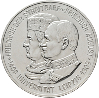 Sachsen: Friedrich August III. 1904-1918: 5 Mark 1909, Universität Leipzig, Jaeger 139, Kl. Randfehl - Taler & Doppeltaler