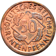 Württemberg: 50 Rentenpfennig 1924 A Aus Kupfer, Vgl. Schaaf 310 G; 24 Mm, 5,56 G, Aus Dem Brandschu - Taler & Doppeltaler