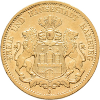 Hamburg: Freie Und Hansestadt: 20 Mark 1880 J, Jaeger 210, 7,93 G, Gold 900/1000, Sehr Schön. - Goldmünzen