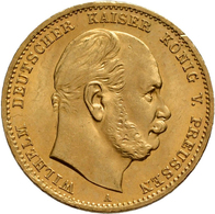 Preußen: Wilhelm I. 1861-1888: 10 Mark 1872 A, Jaeger 242, Gold 900/1000, 3,97 G, Winz. Randfehler, - Gold Coins